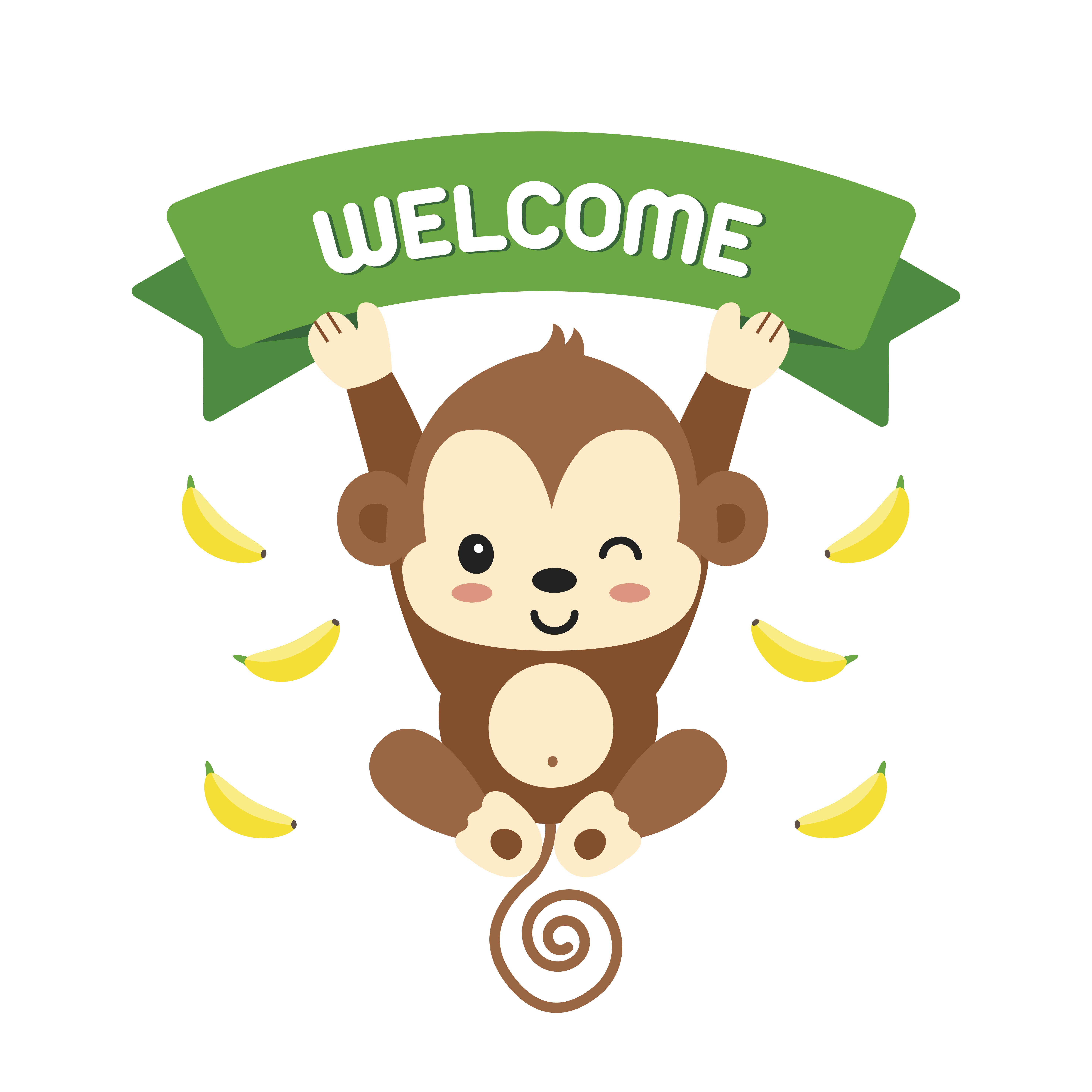 Little monkey and lettering 671241 Vector Art at Vecteezy