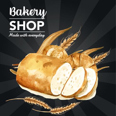 Bread Loaf Bakery Shop Social Media Template vector