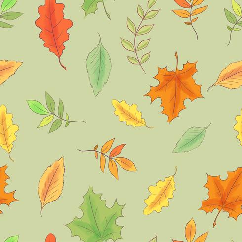 Seamless pattern autumn leaves vector