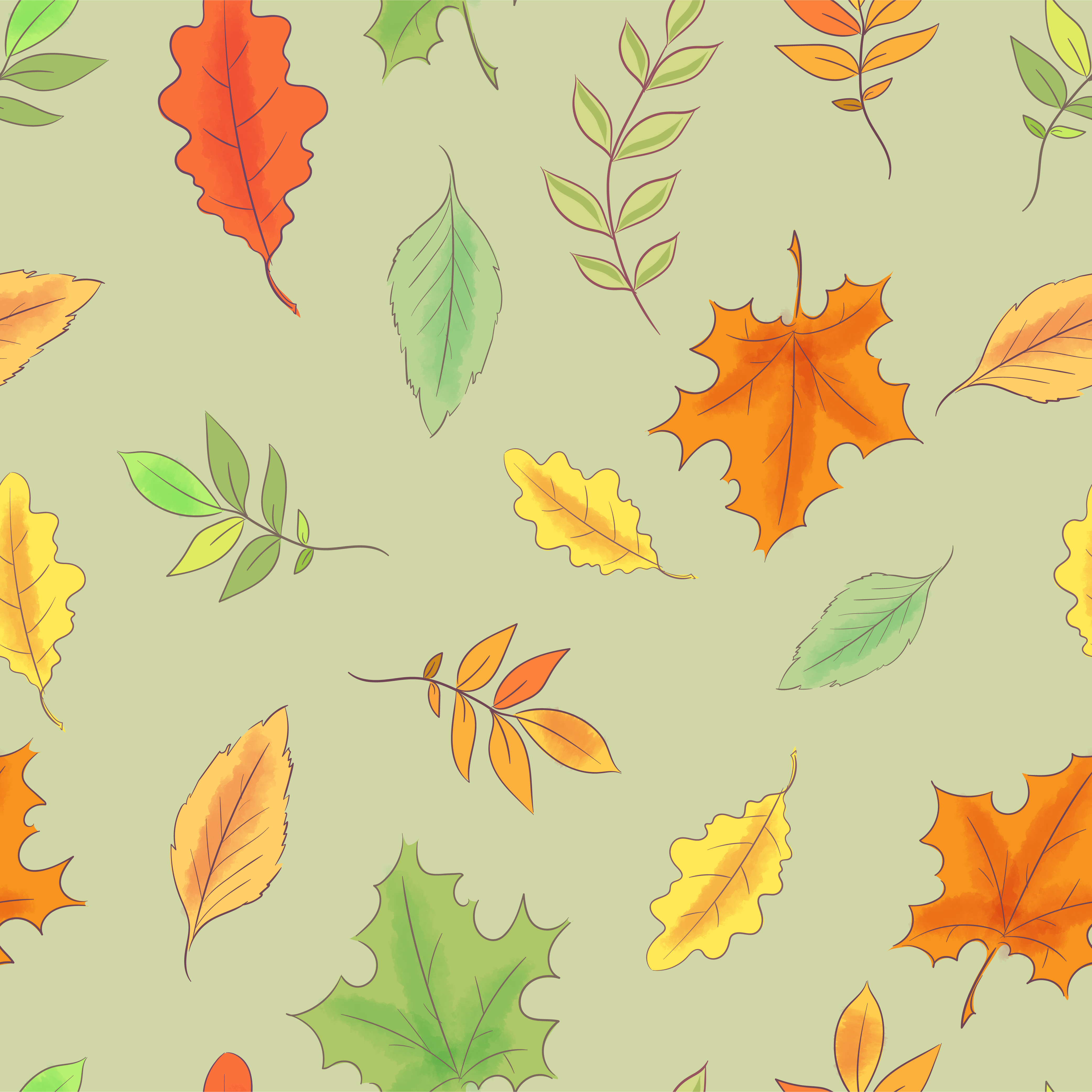 Seamless pattern autumn leaves 671385 Vector Art at Vecteezy