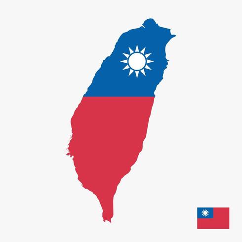 Mapa de la bandera del vector de Taiwán