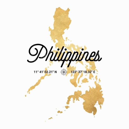 Vector Gold Silhouette Map Of The Philippines