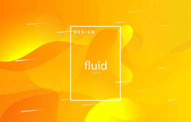 fluid abstract shapes yellow background vector