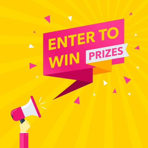 Enter To Win Prizes Pointer vector