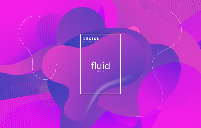 fluid abstract shapes purple background vector