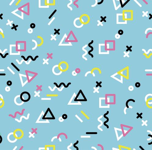 Hipster Geometric memphis style sameless pattern vector