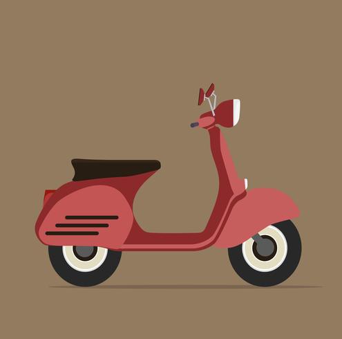 Motocicleta roja fresca Diseño plano vector