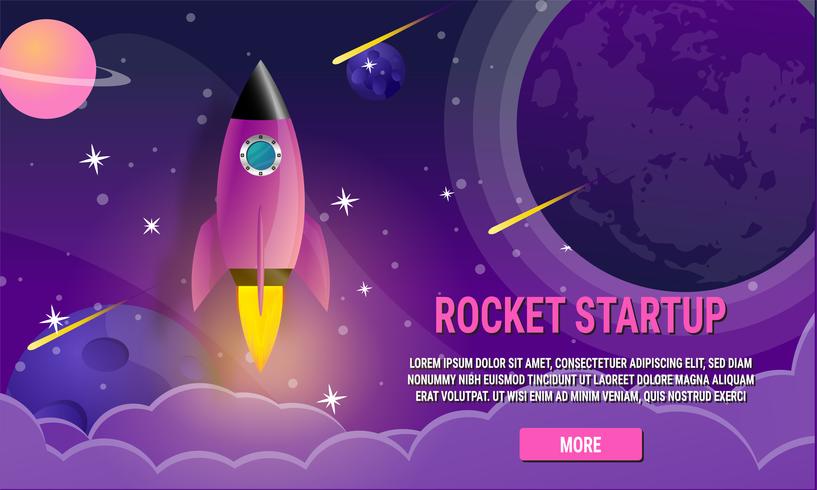 Startup business rocket ship concept vector