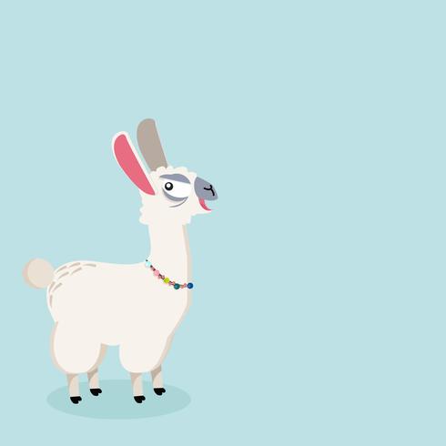 alpaca animal gracioso vector