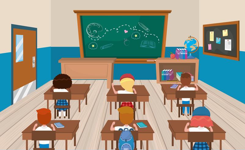 Students At Desks In Classroom Download Free Vectors Clipart