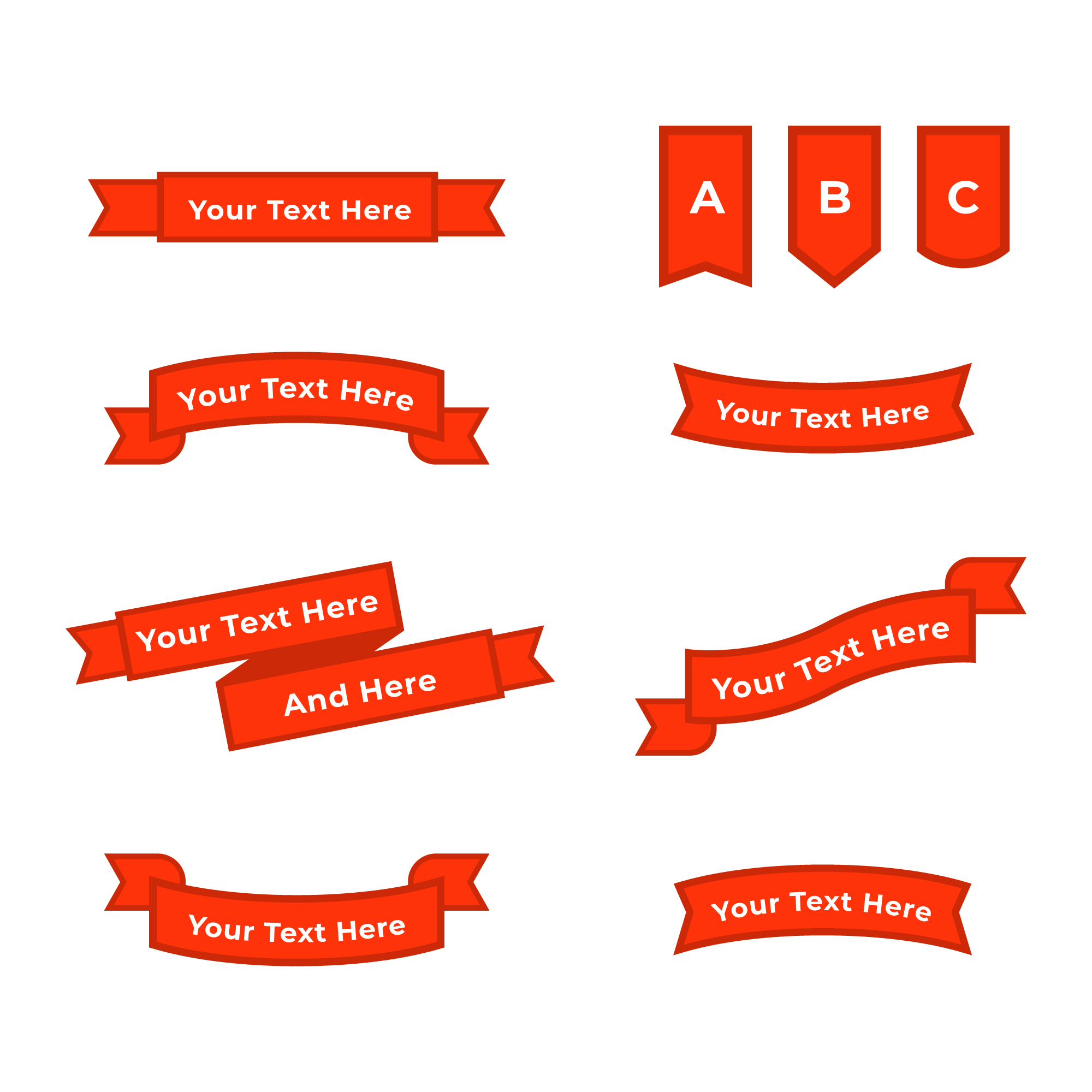 Ribbon Set Template 672032 Vector Art At Vecteezy