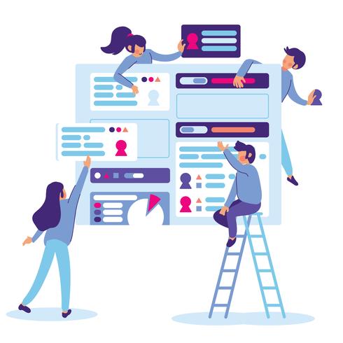 Team building ui design  vector