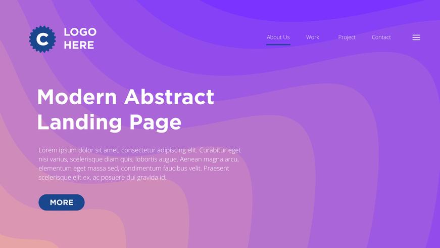 Modern Abstract Landing Page vector