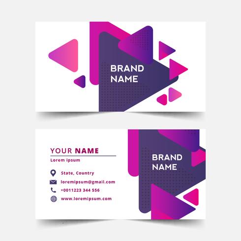 Color gradient geometric business card template vector