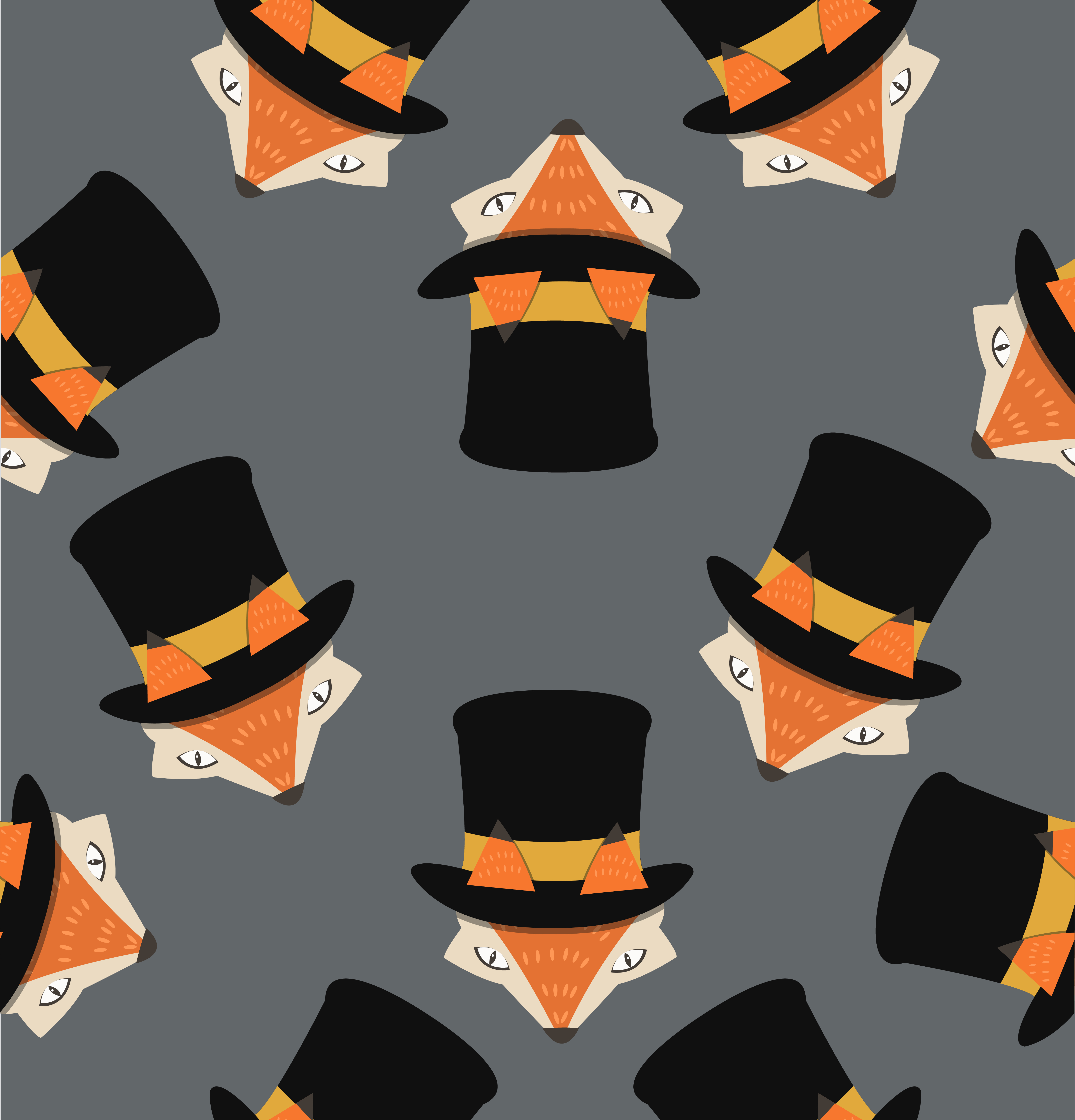 fox head with hat pattern 672203 Vector Art at Vecteezy