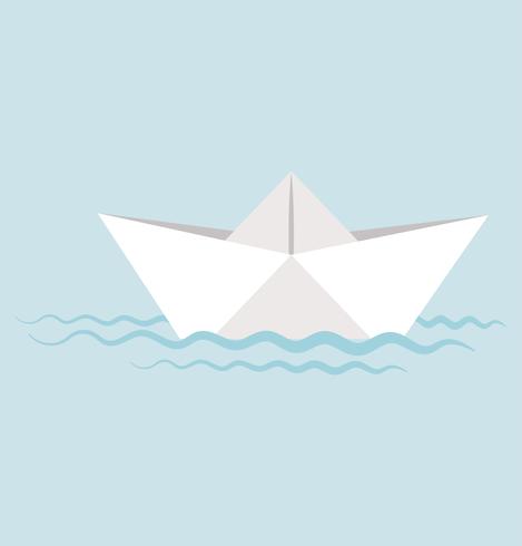 Paper boat  in water vector