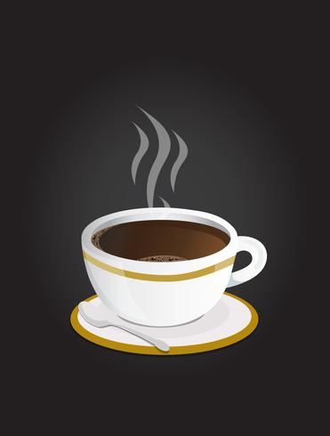 Black coffee cup with spoon vector