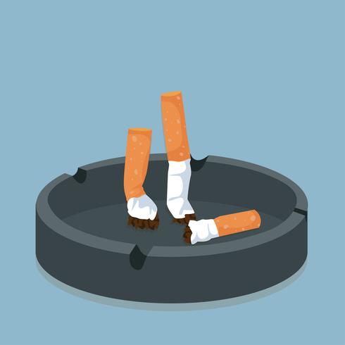 Cigarrillo en cenicero vector