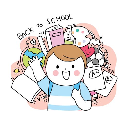  back to school boy  vector