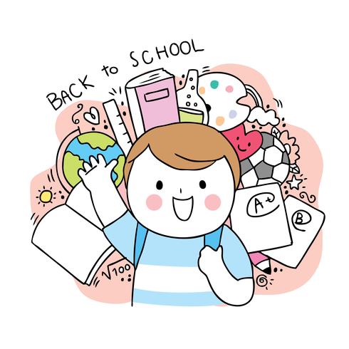  back to school boy  vector