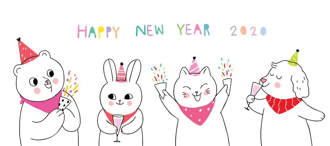 Happy New Year 2020 vector