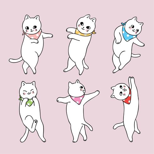  cat dancing  vector