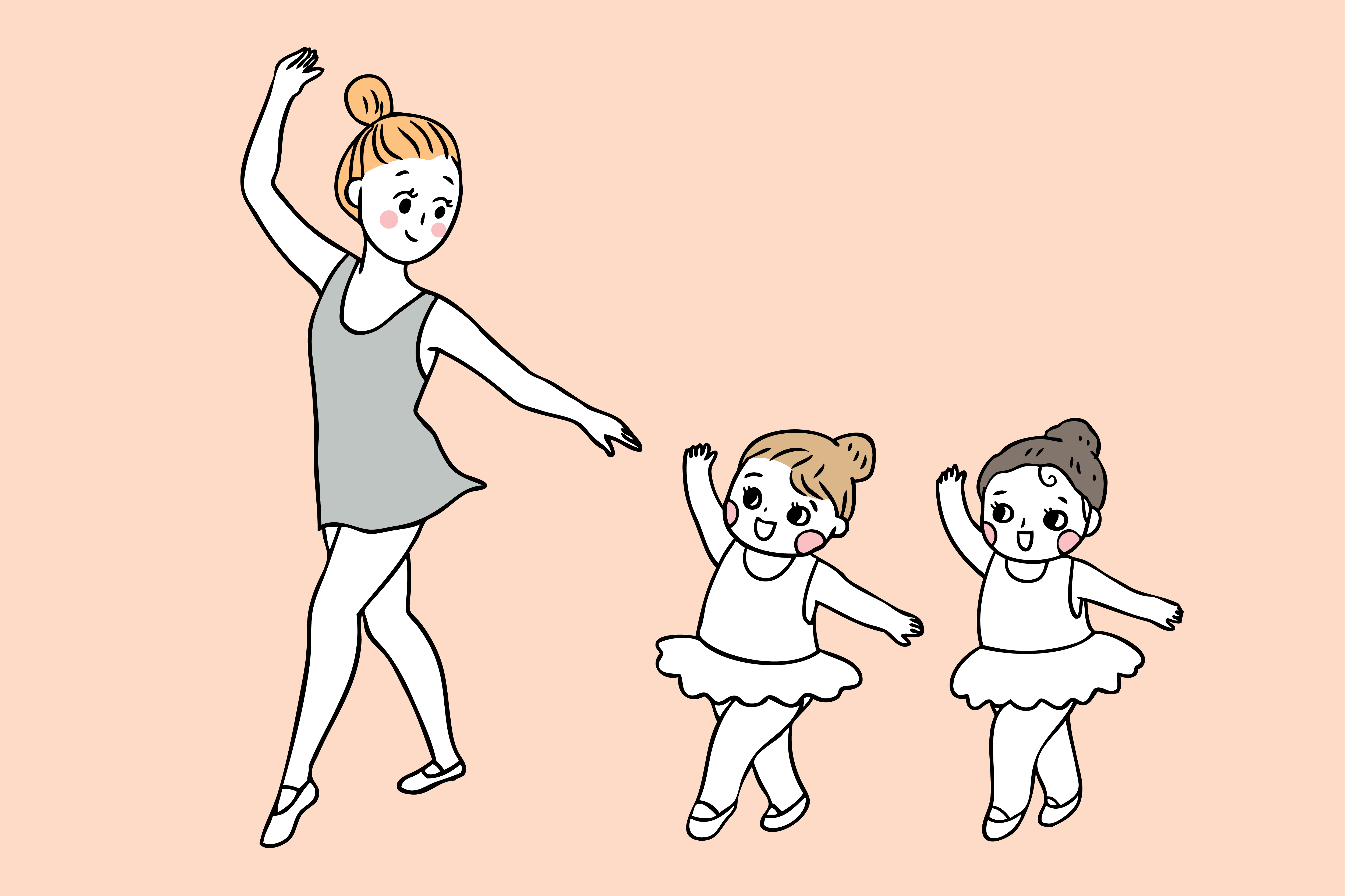back to school teacher and students in ballet class 672452 Vector Art