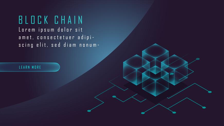 Cryptocurrency and blockchain isometric  vector