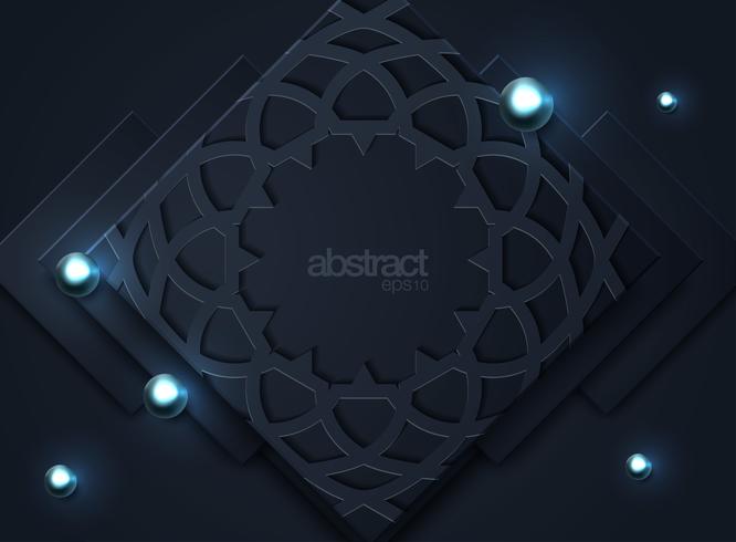 Dark abstract background with black overlap layers vector