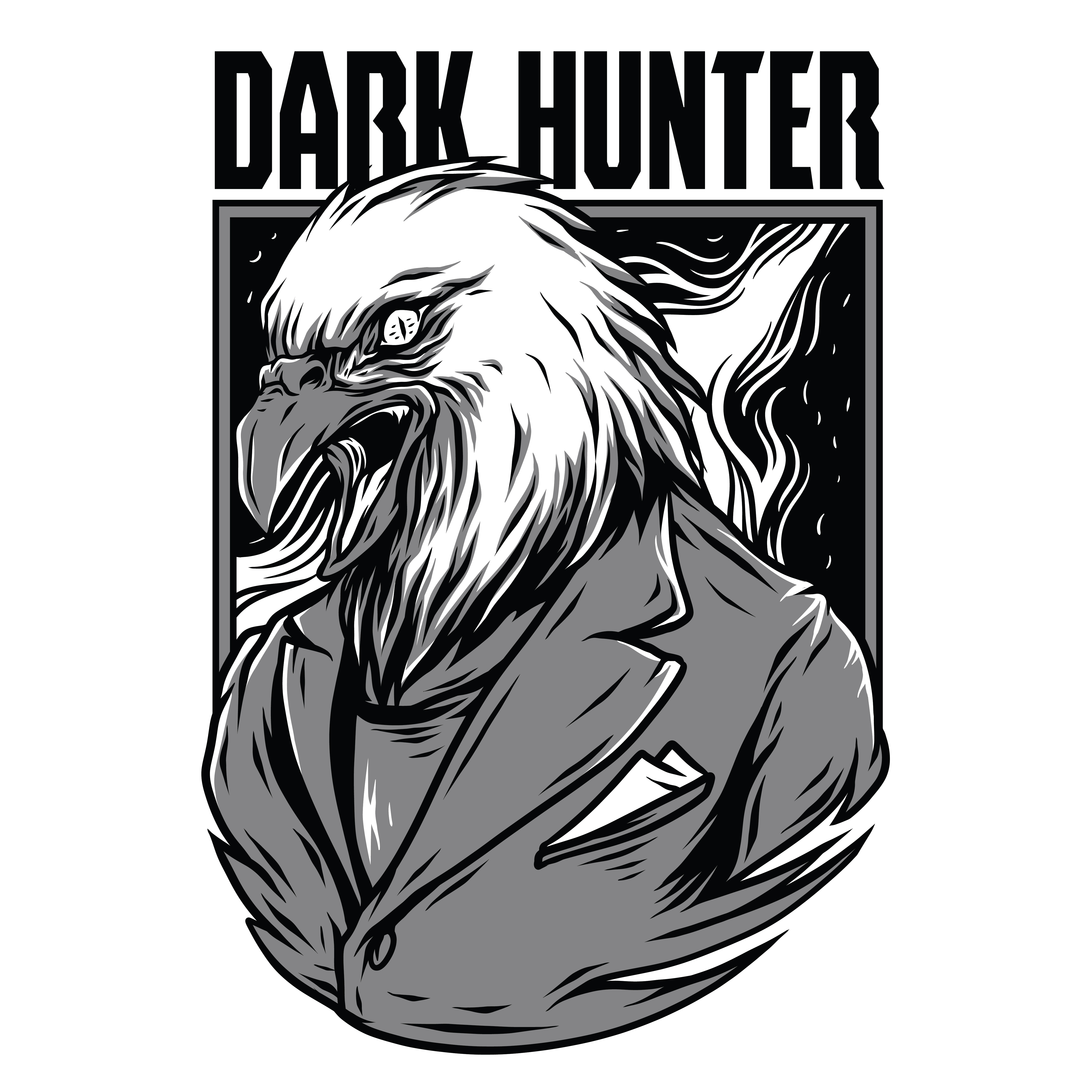 Download eagle vector illustration tshirt design black and white ...
