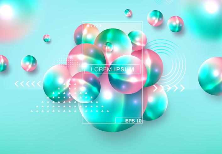 3D spheres abstract background vector