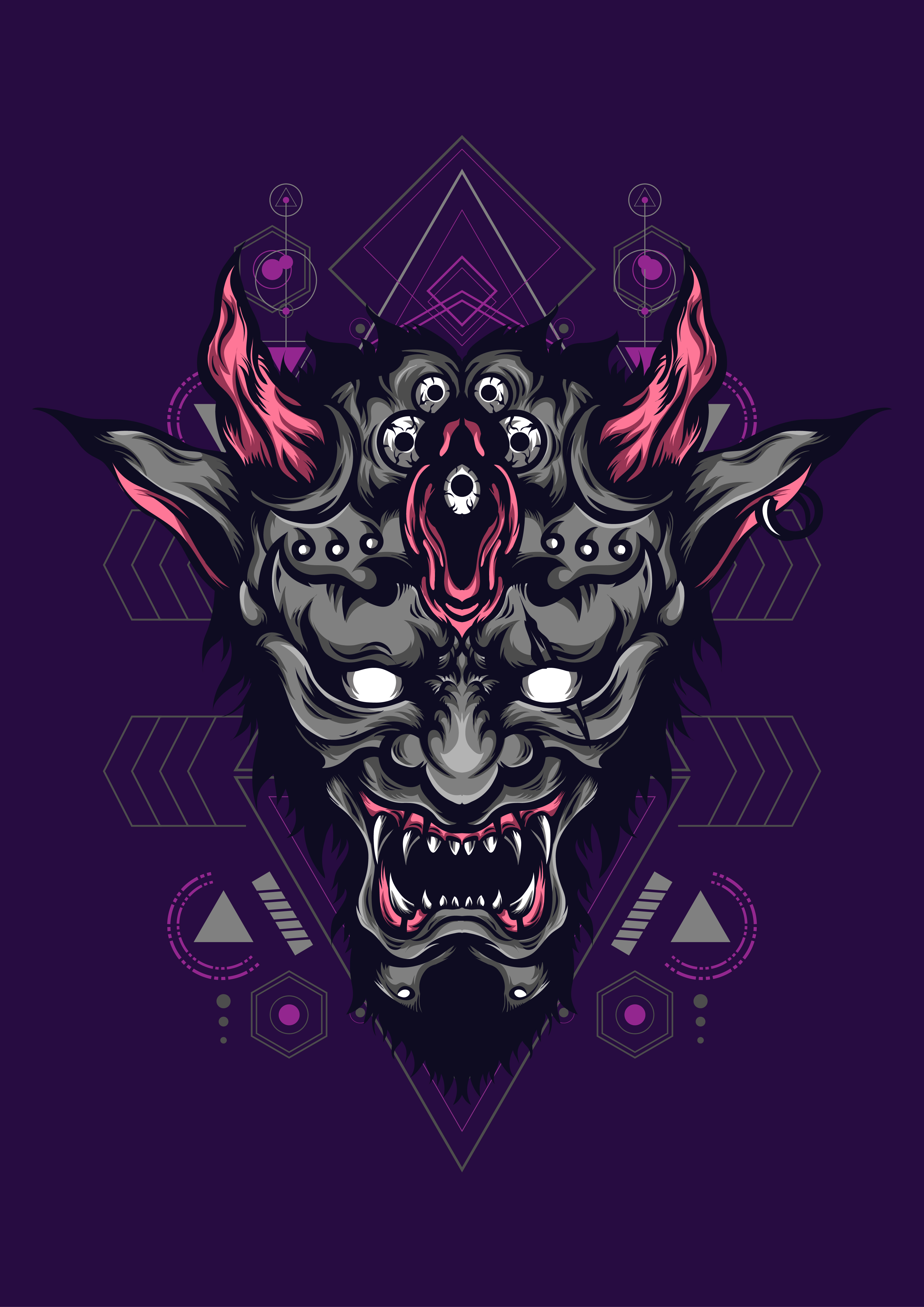 Evil head vector illustration colorful - Download Free Vectors, Clipart