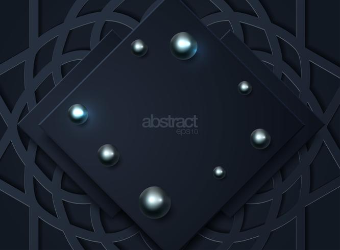 Dark abstract background with black overlap layers vector