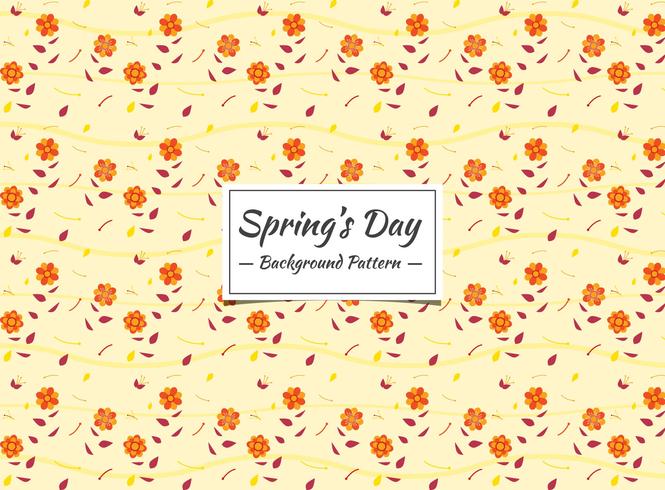 Spring seamless pattern with small orange flowers