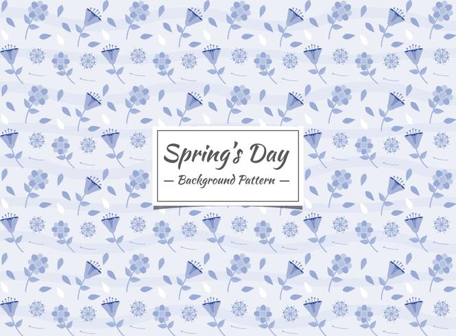 Spring floral blue seamless pattern  vector
