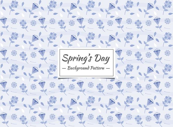 Spring floral blue seamless pattern  vector