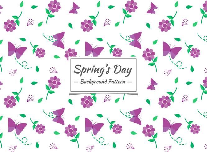 Spring seamless pattern with purple flowers