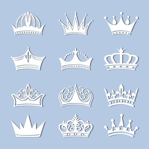 Collection of Vintage Crowns   vector