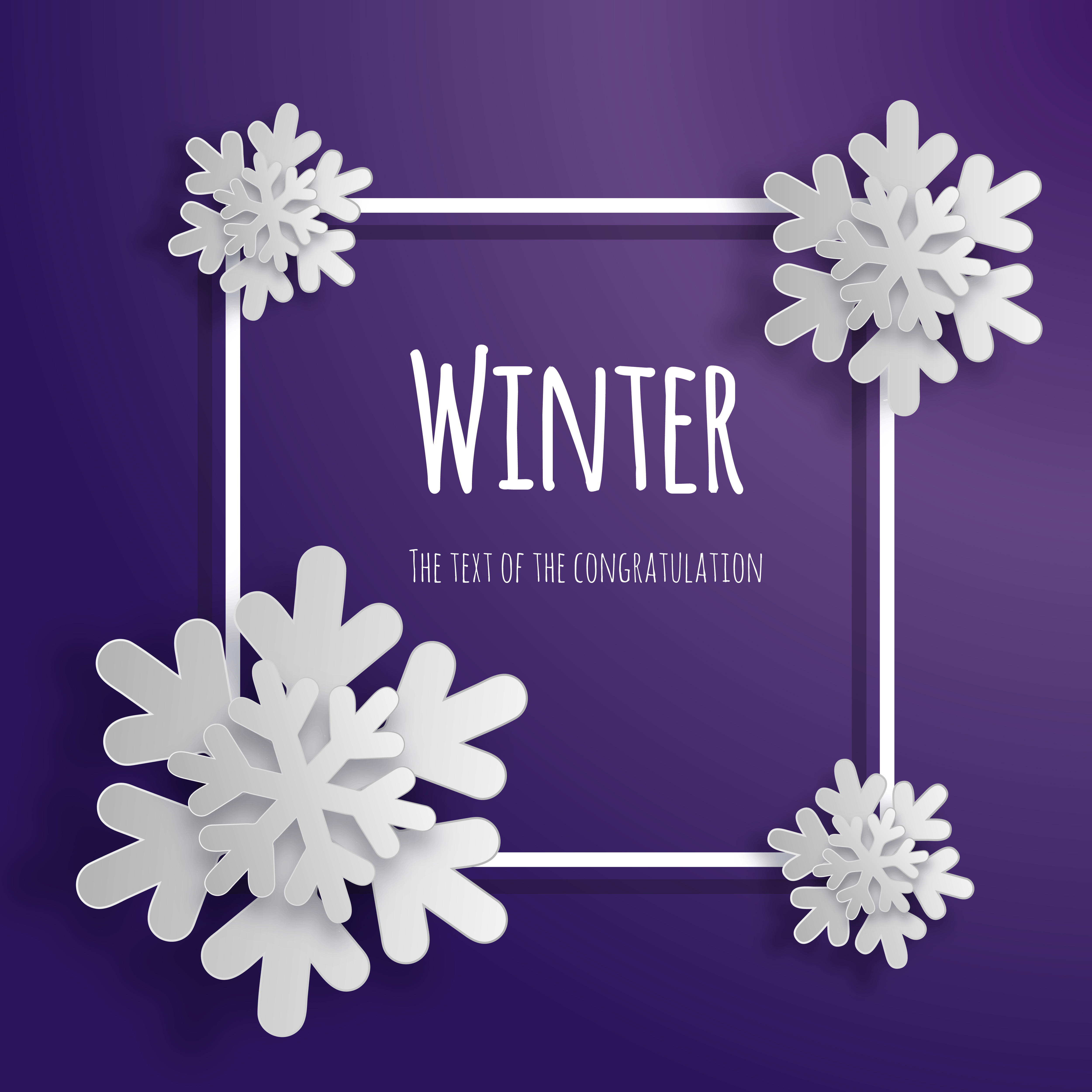 Download Snowflakes 3d, paper cut frame - Download Free Vectors ...