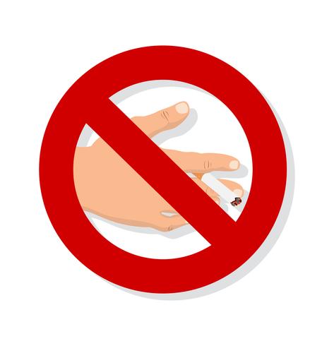 hand Cigarette No Smoking Sign vector