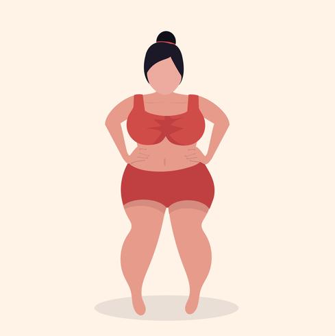 Confident Plus Size Female Model vector