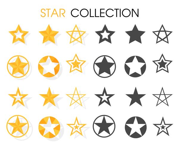 Star icon Various shapes For rewarding ratings. vector