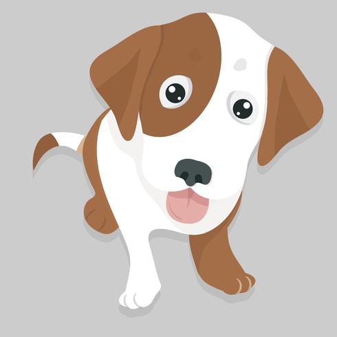 Dog smile face sitting down dog vector