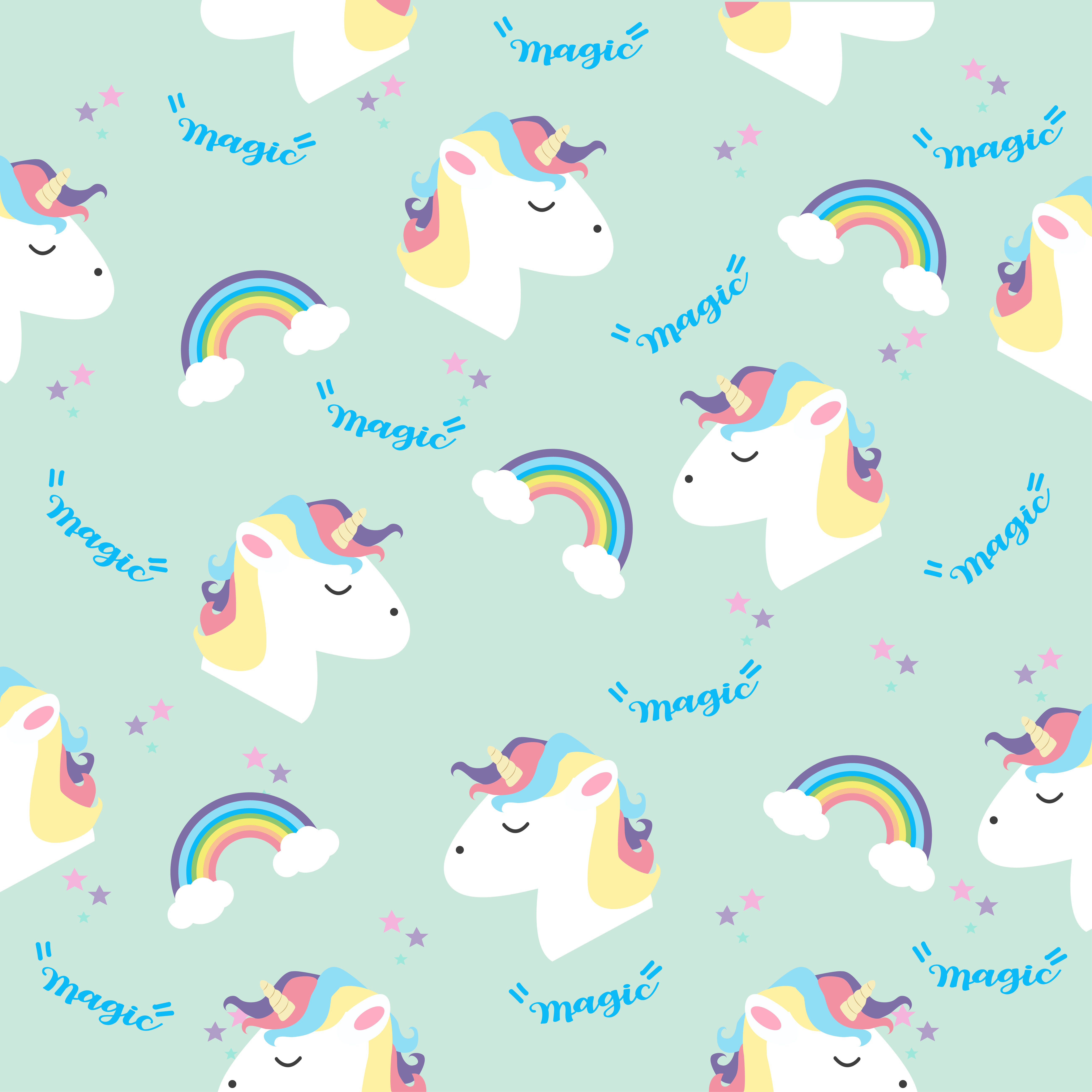 Unicorn head with rainbows in color pastel pattern 672859 Vector Art at