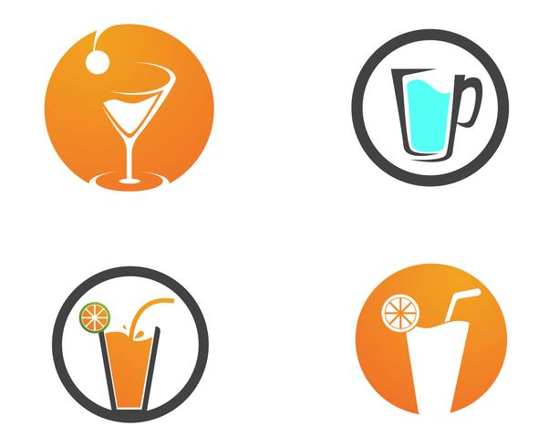 Conjunto de elementos de bebidas vector