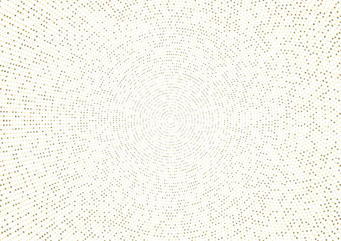 Abstract golden halftone glittering effect with dot radial pattern vector