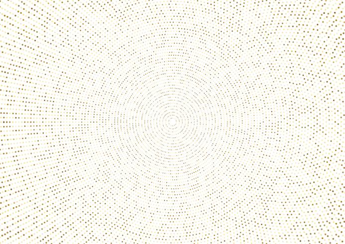 Abstract golden halftone glittering effect with dot radial pattern vector