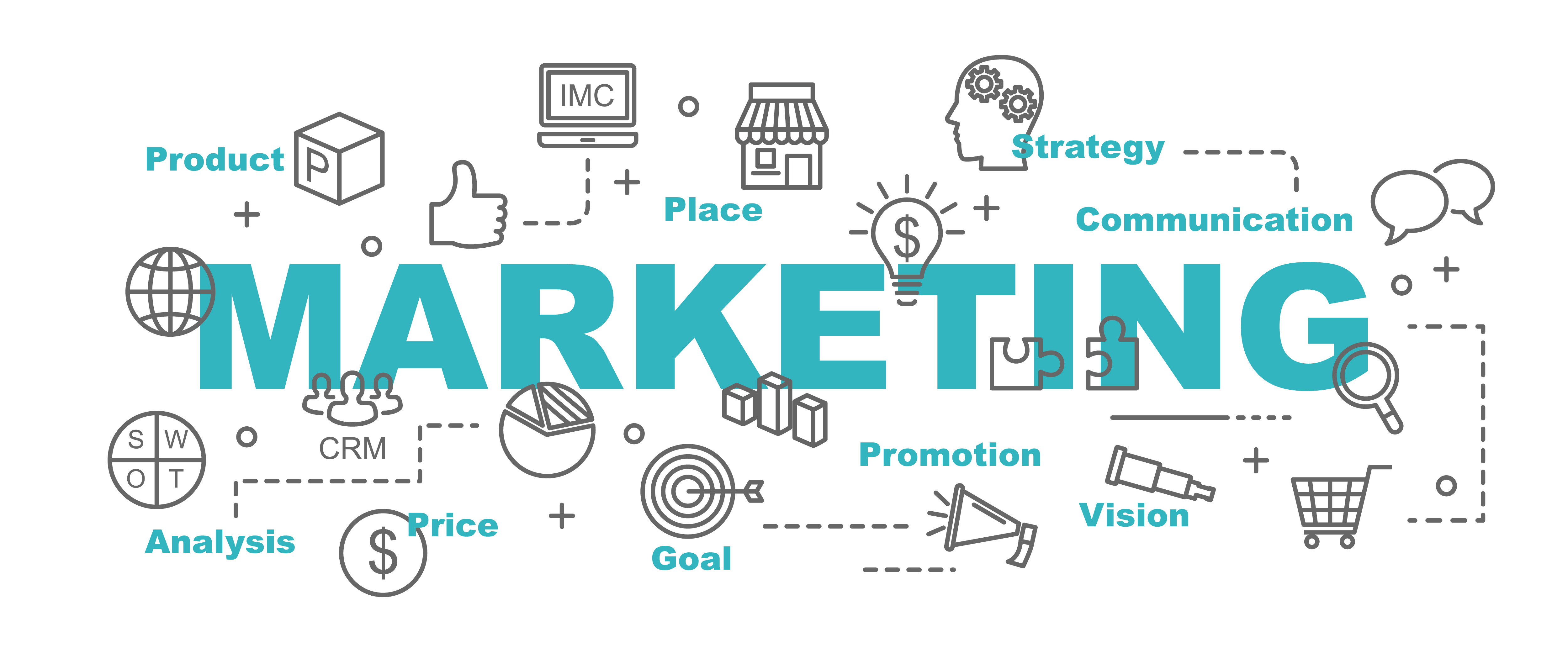 Marketing-Vektor-Banner mit Geschäfts-Ikonen - Download Kostenlos ...