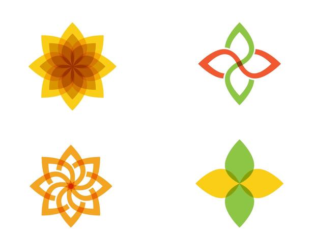 flower icon vector illustration set