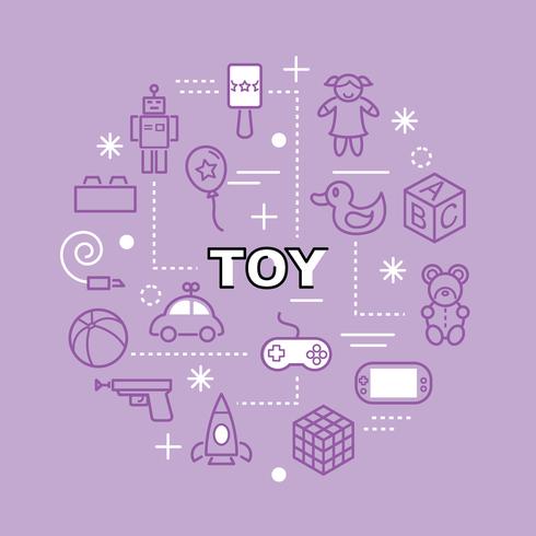 toy minimal outline icons vector